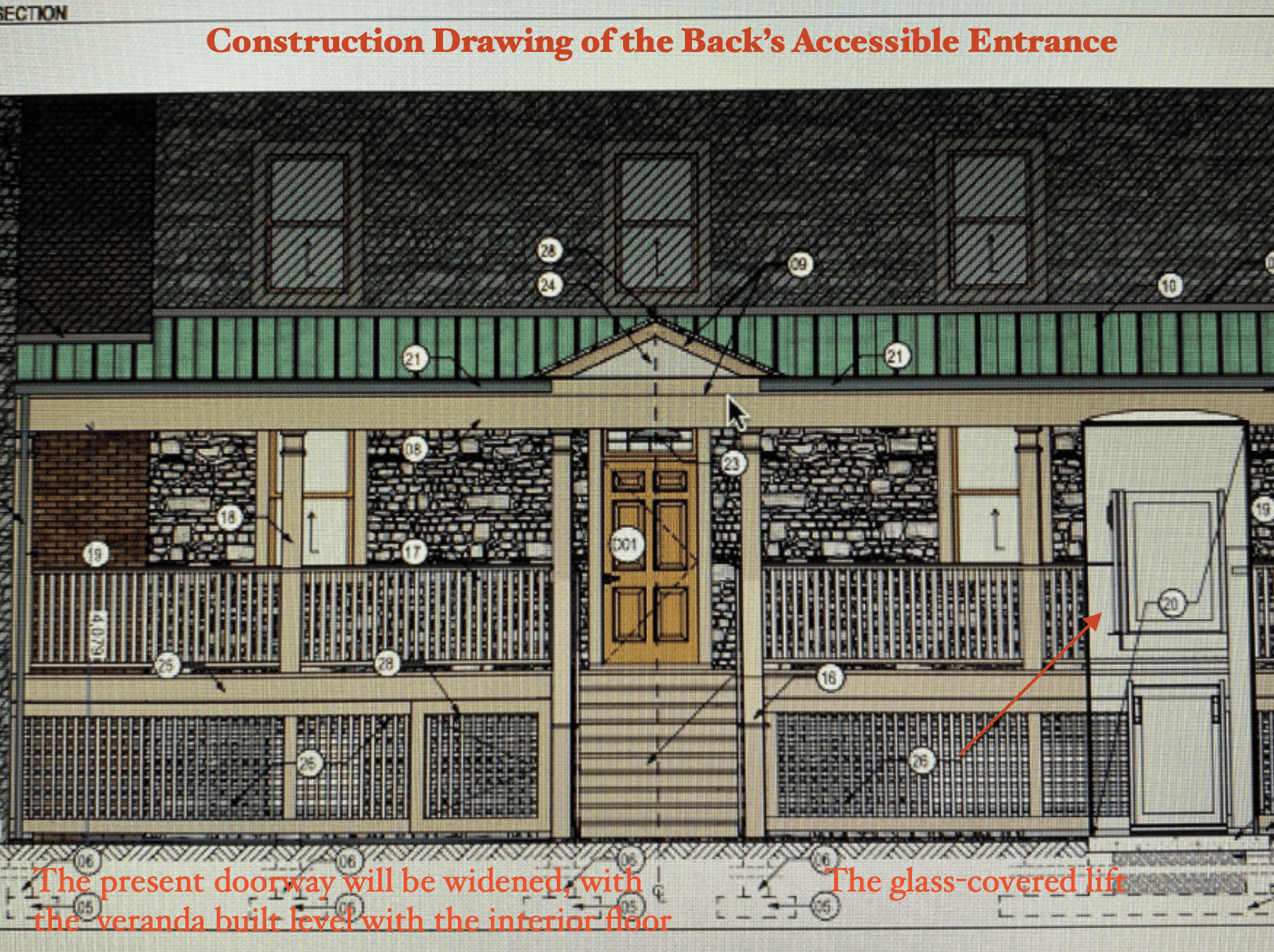 Construction Drawing of the Back’s Accessible Entrance